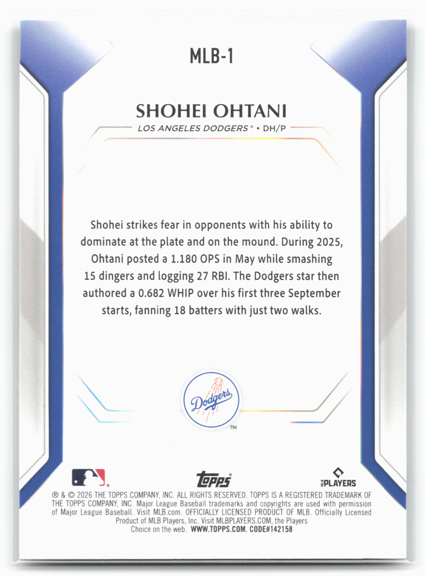 2026 Topps #MLB-1 Shohei Ohtani Topps Collector Kit
