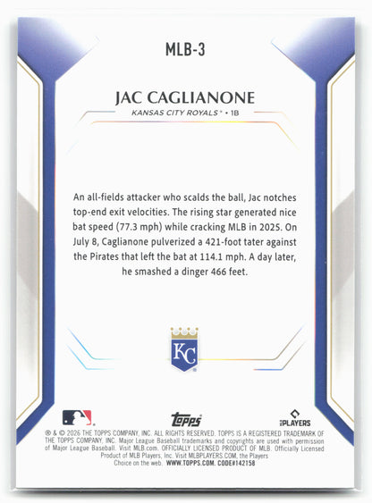 2026 Topps #MLB-3 Jac Caglianone Topps Collector Kit