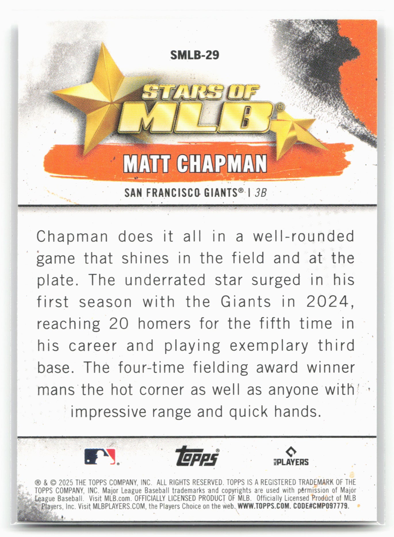 2025 Topps #SMLB-29 Matt Chapman Stars of MLB