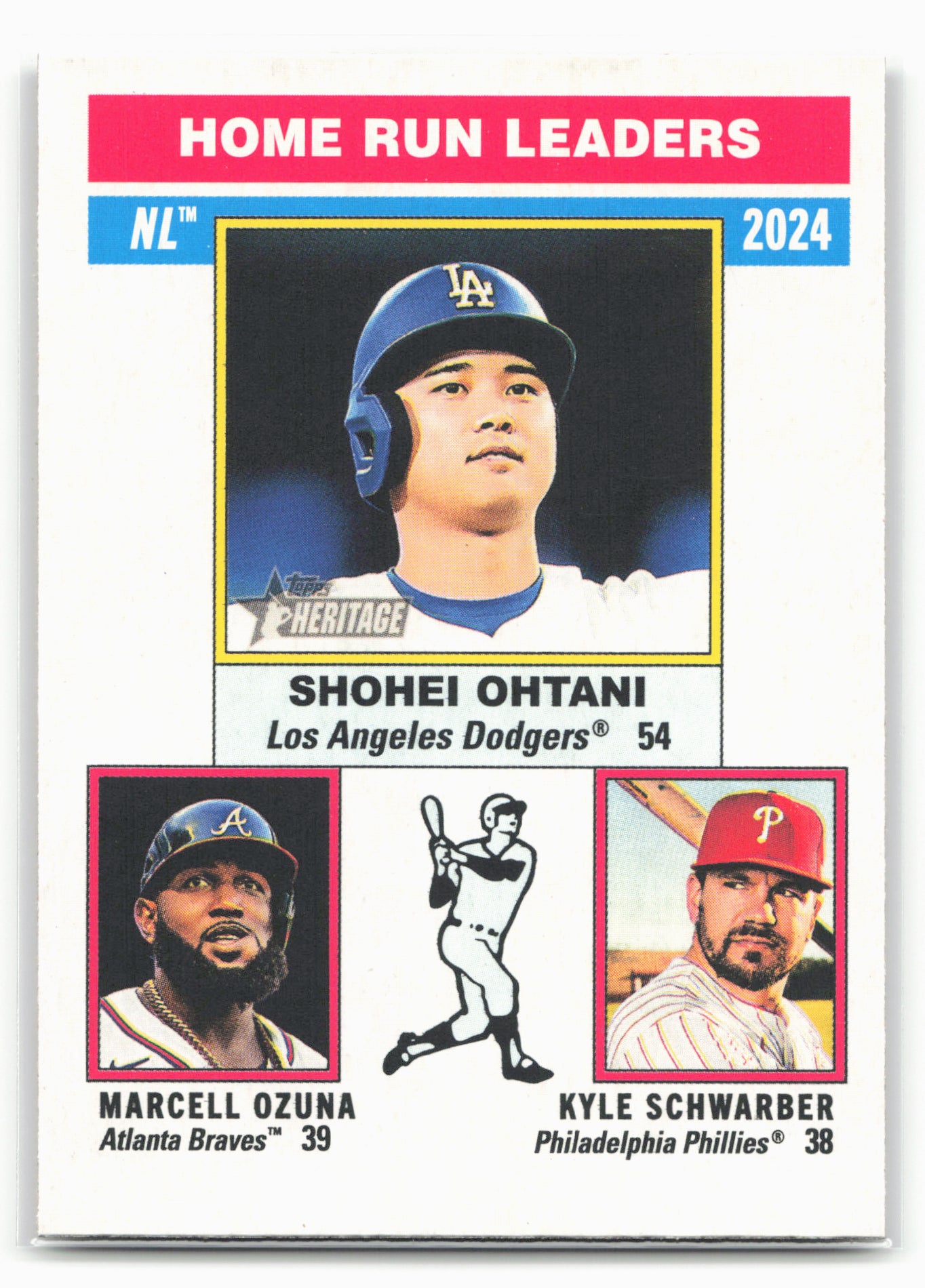 25 Topps Heritage #193 Home Run Leaders (Schwarber/Ozuna/Ohtani)