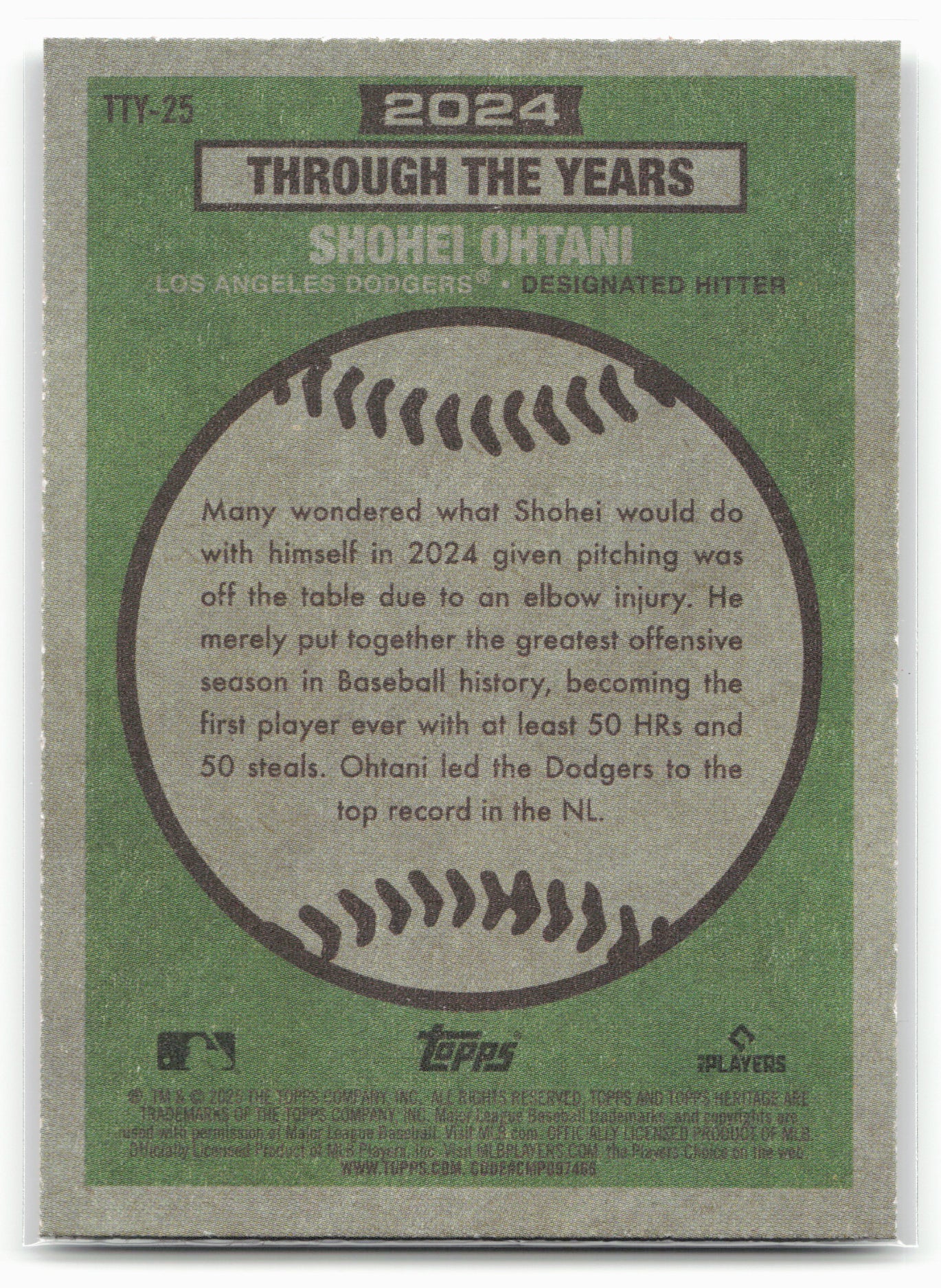 2025 Topps Heritage #TTY-25 Shohei Ohtani Through the Years
