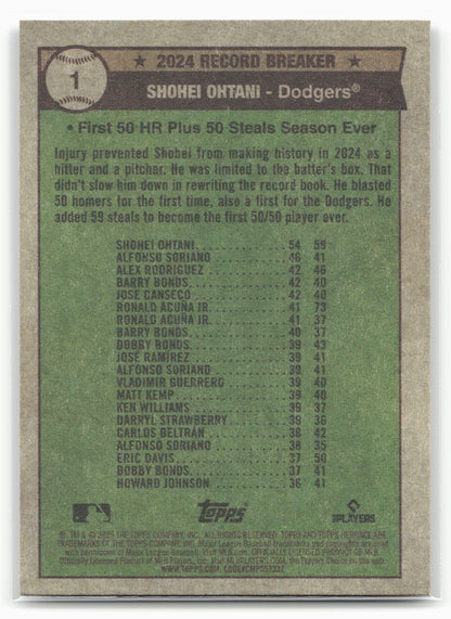 2025 Topps Heritage #1 Shohei Ohtani