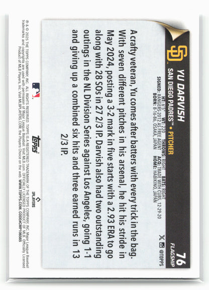 2025 Topps #76 Yu Darvish Flagship Collection (Series One)