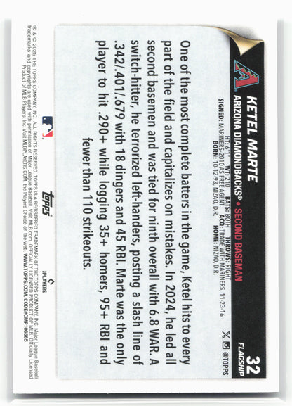 2025 Topps #32 Ketel Marte Flagship Collection (Series One)
