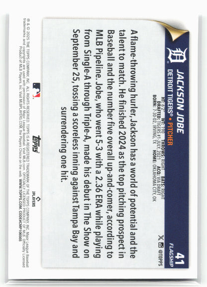 2025 Topps #41 Jackson Jobe Flagship Collection (Series One)