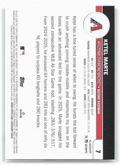2026 Topps #7 Ketel Marte Flagship Collection
