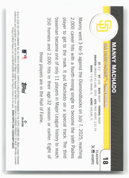 2026 Topps #18 Manny Machado Flagship Collection