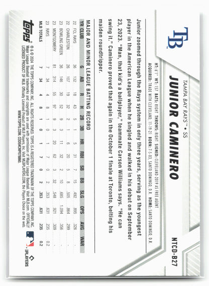 2024 Topps Trading Card Day #NTCD-B27 Junior Caminero