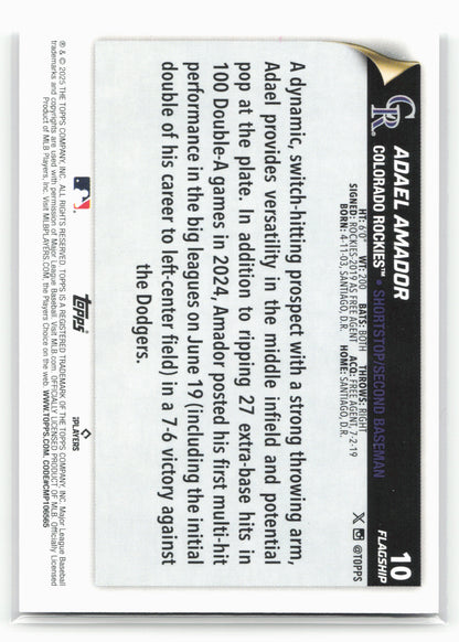 2025 Topps #10 Adael Amador Flagship Collection (Series One)