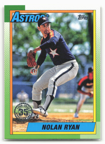 2025 Topps #T90-80 Nolan Ryan 1990 Topps Baseball 35th Anniversary (Series One)