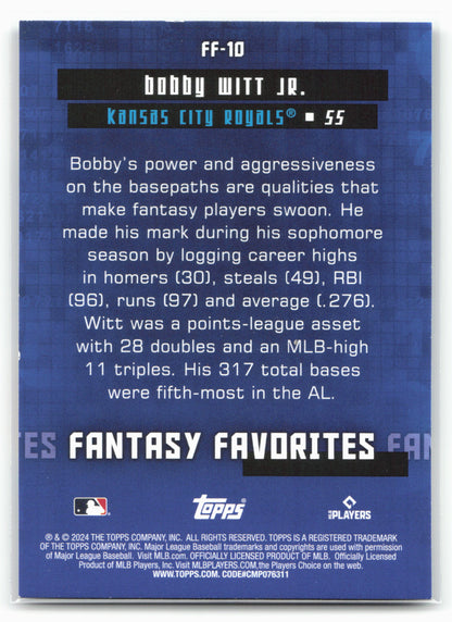 2024 Topps #FF-10 Bobby Witt Jr. Fantasy Favorites