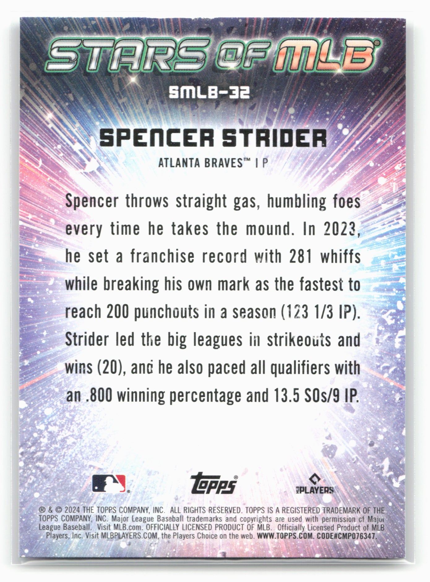 2024 Topps #SMLB-32 Spencer Strider Stars of MLB