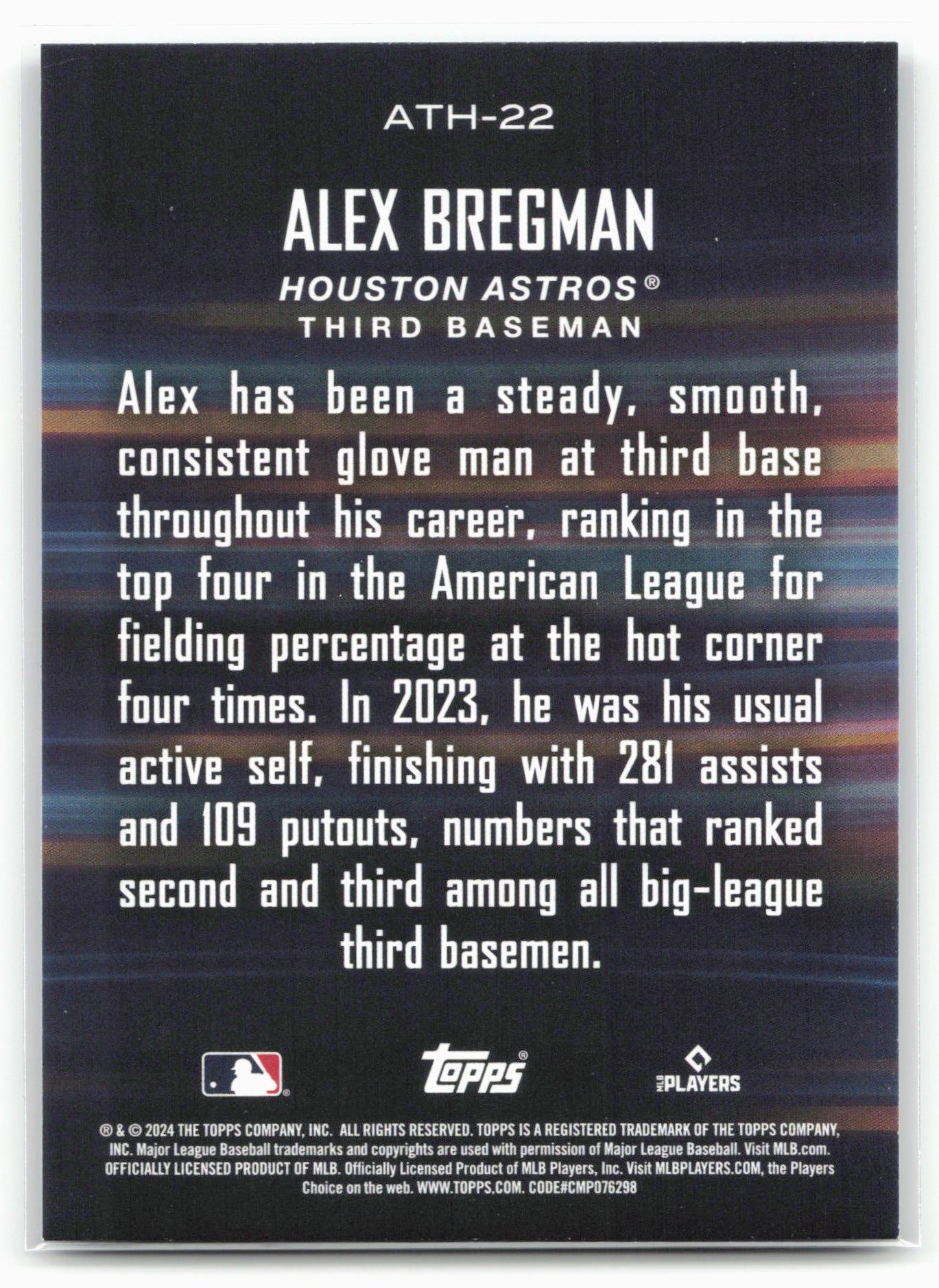 2024 Topps #ATH-22 Alex Bregman Around the Horn