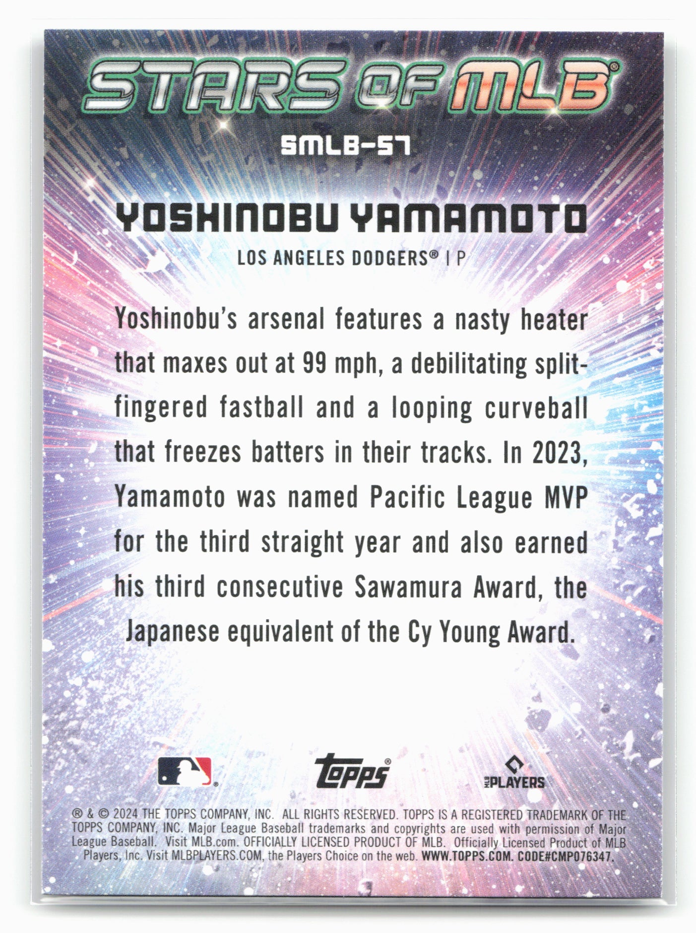 2024 Topps #SMLB-57 Yoshinobu Yamamoto Stars of MLB
