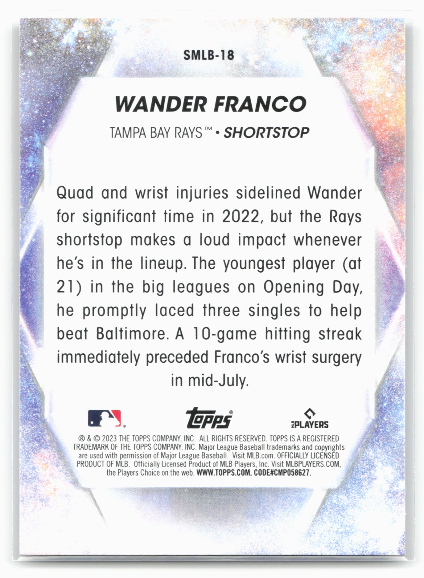 2023 Topps #SMLB-18 Wander Franco Stars of MLB