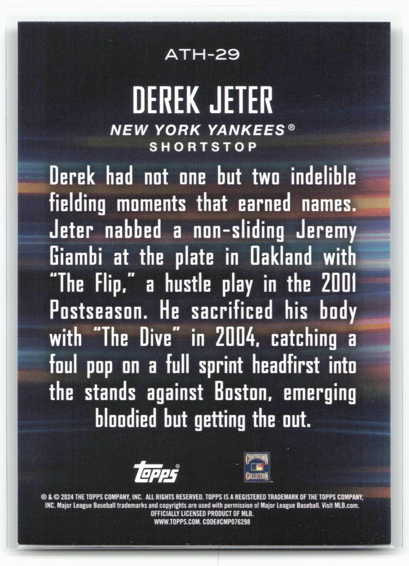 2024 Topps #ATH-29 Derek Jeter Around the Horn