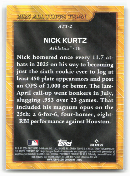 2026 Topps #ATT-2 Nick Kurtz 2025 All Topps Team