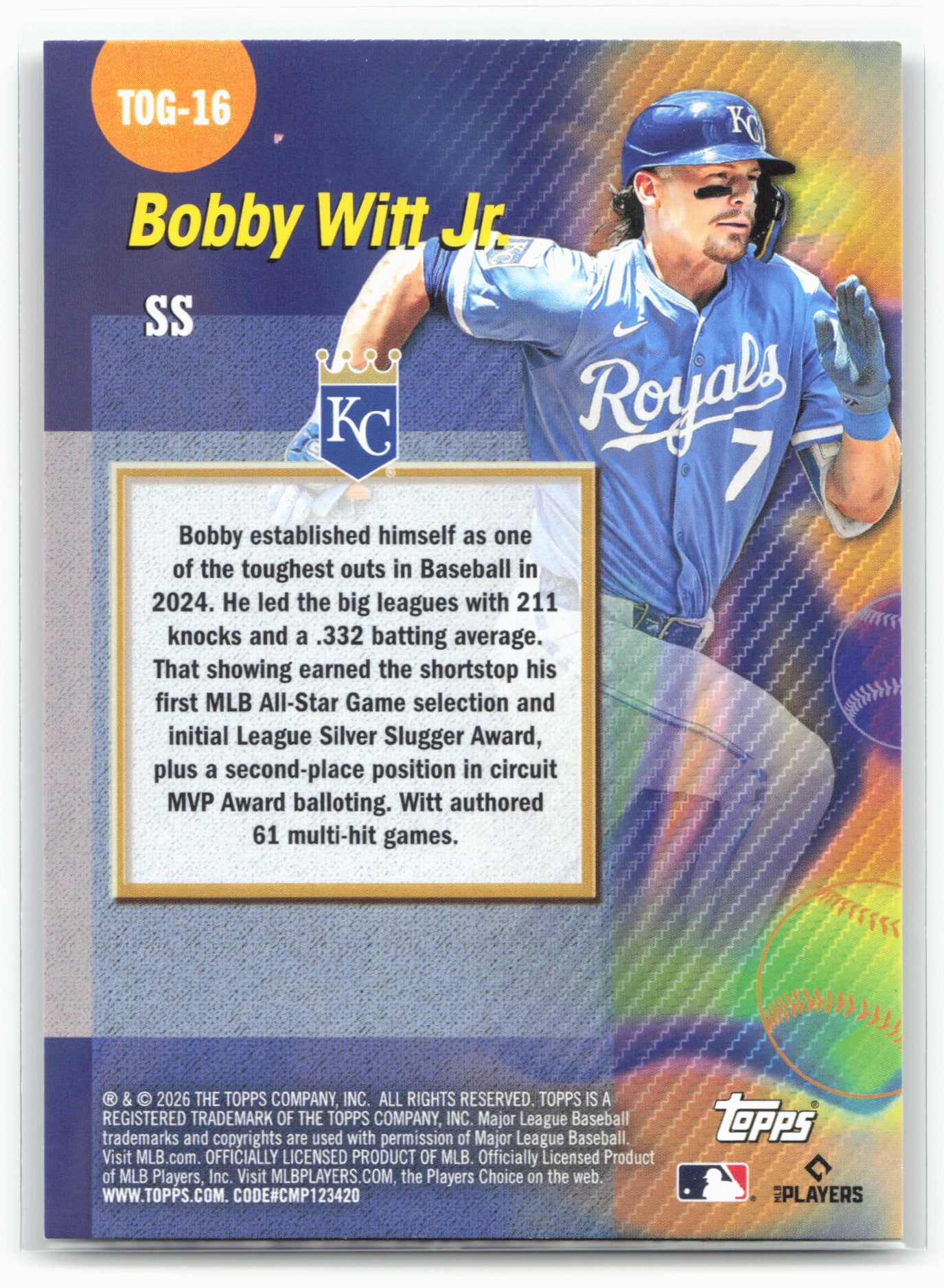 2026 Topps #TOG-16 Bobby Witt Jr. Titans of the Game