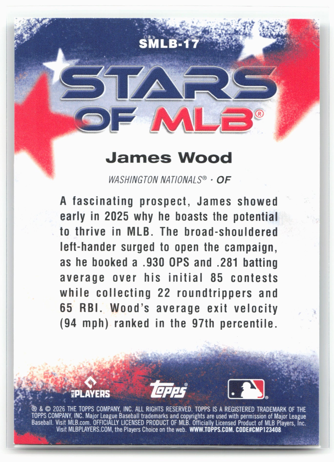 2026 Topps #SMLB-17 James Wood Stars of MLB