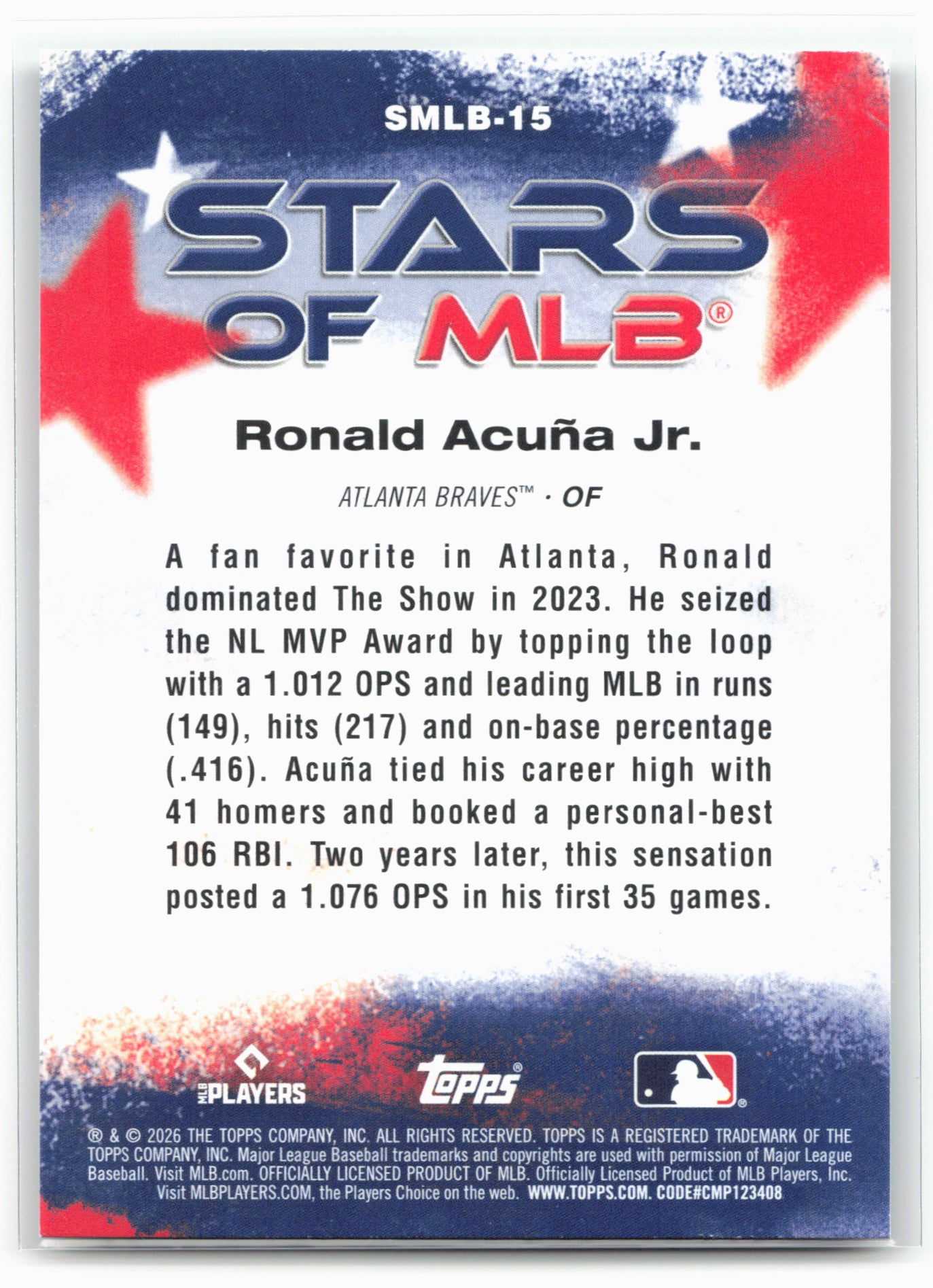 2026 Topps #SMLB-15 Ronald Acuña Jr. Stars of MLB