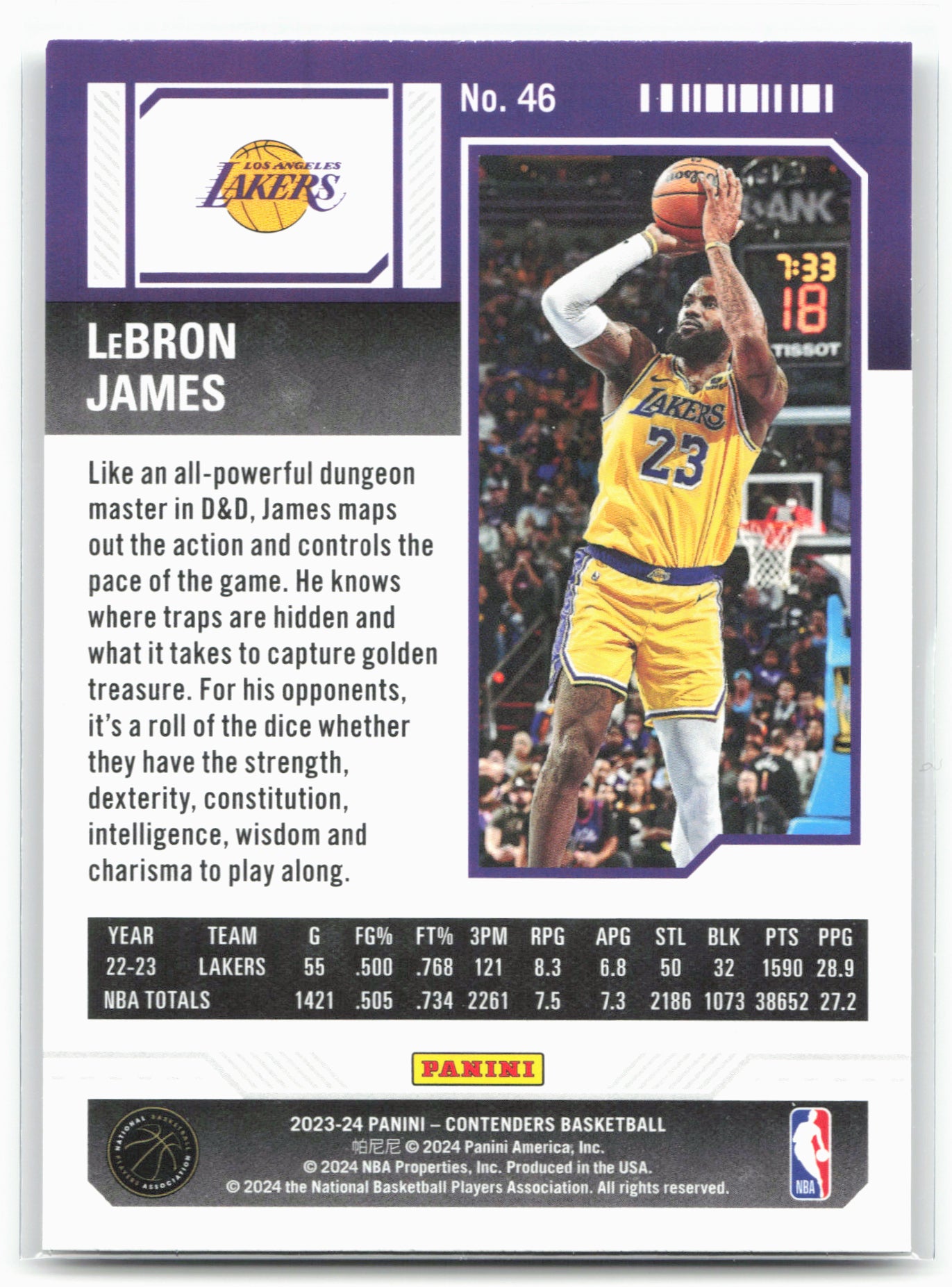 2023-24 Panini Contenders #46 LeBron James 28307