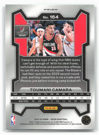 2023-24 Panini Prizm #164 Toumani Camara Prizms Silver 28308