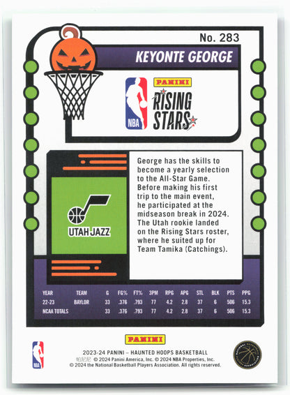 2023-24 Hoops Haunted Hoops #283 Keyonte George Slime 28313