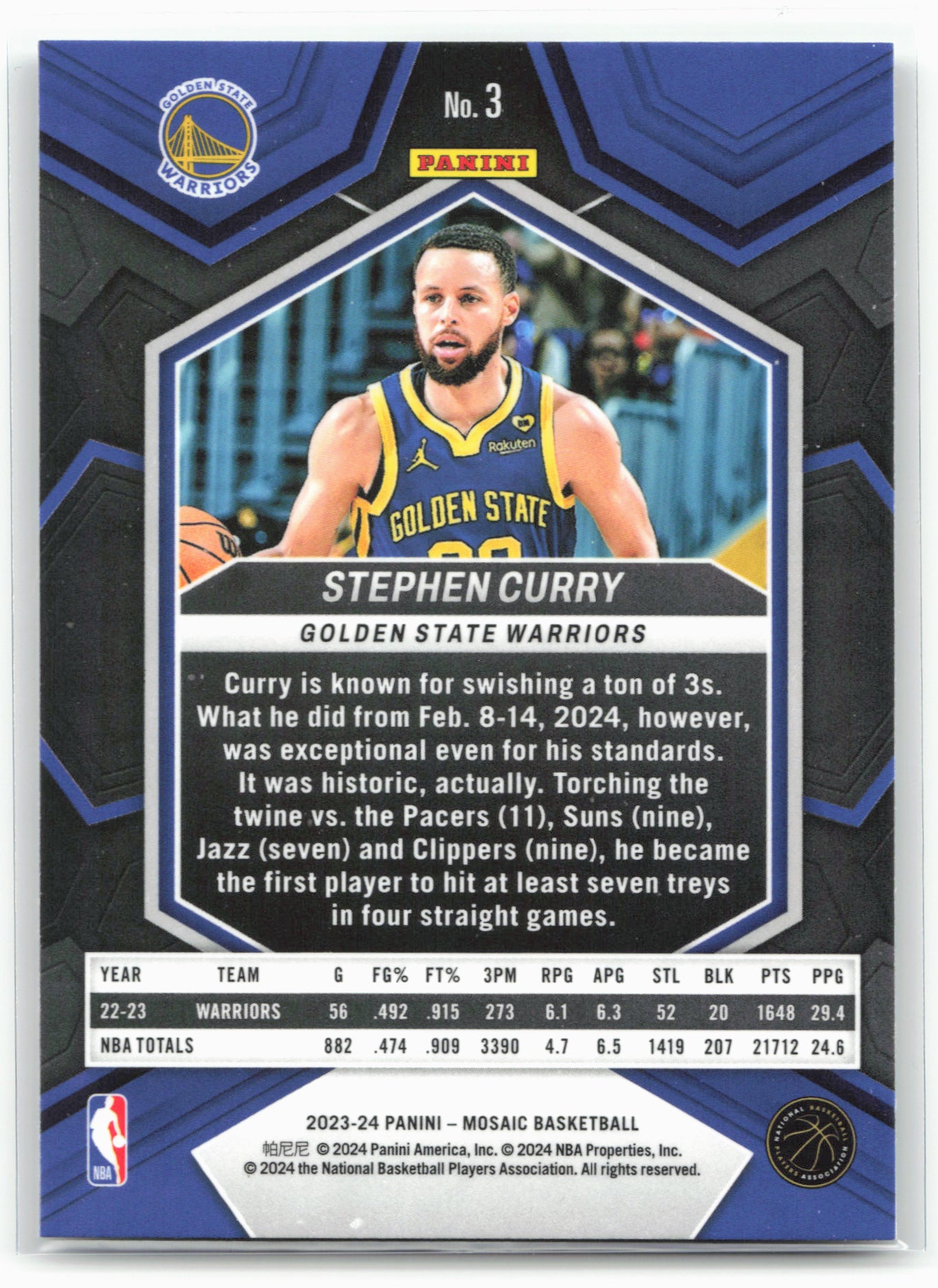2023-24 Panini Mosaic #3 Stephen Curry 28319