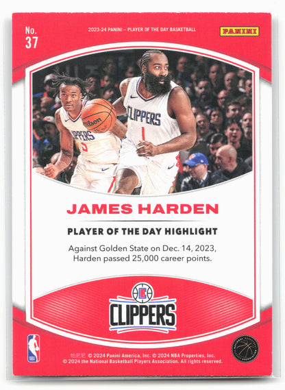2023-24 Panini Player of the Day #37 James Harden