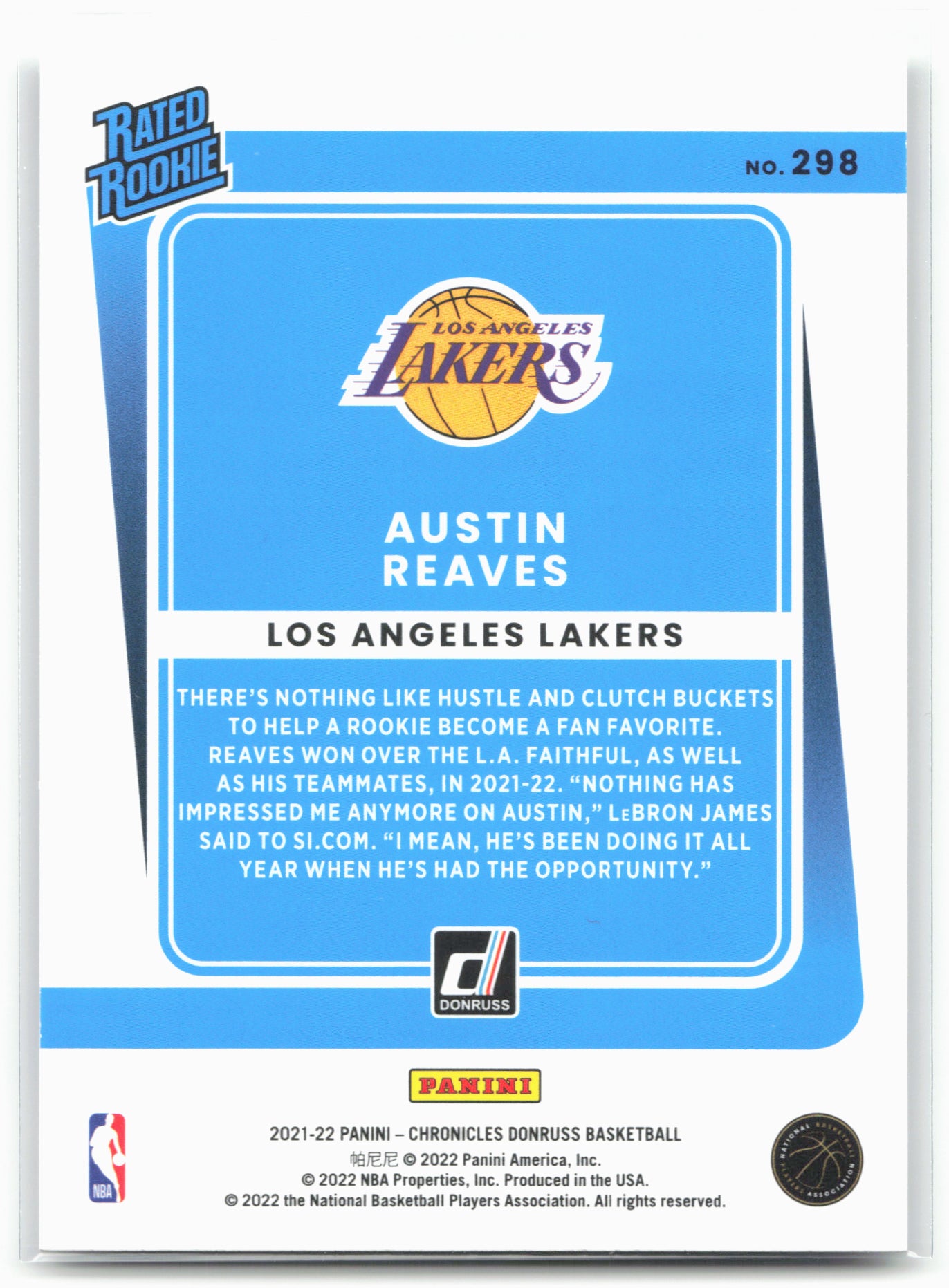 2021-22 Panini Chronicles #298 Austin Reaves