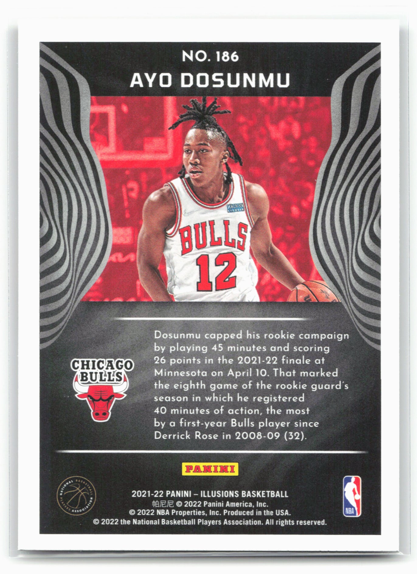 2021-22 Panini Illusions #186 Ayo Dosunmu