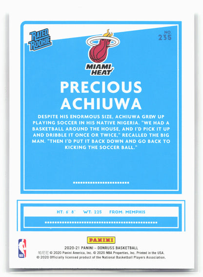 2020-21 Donruss #235 Precious Achiuwa