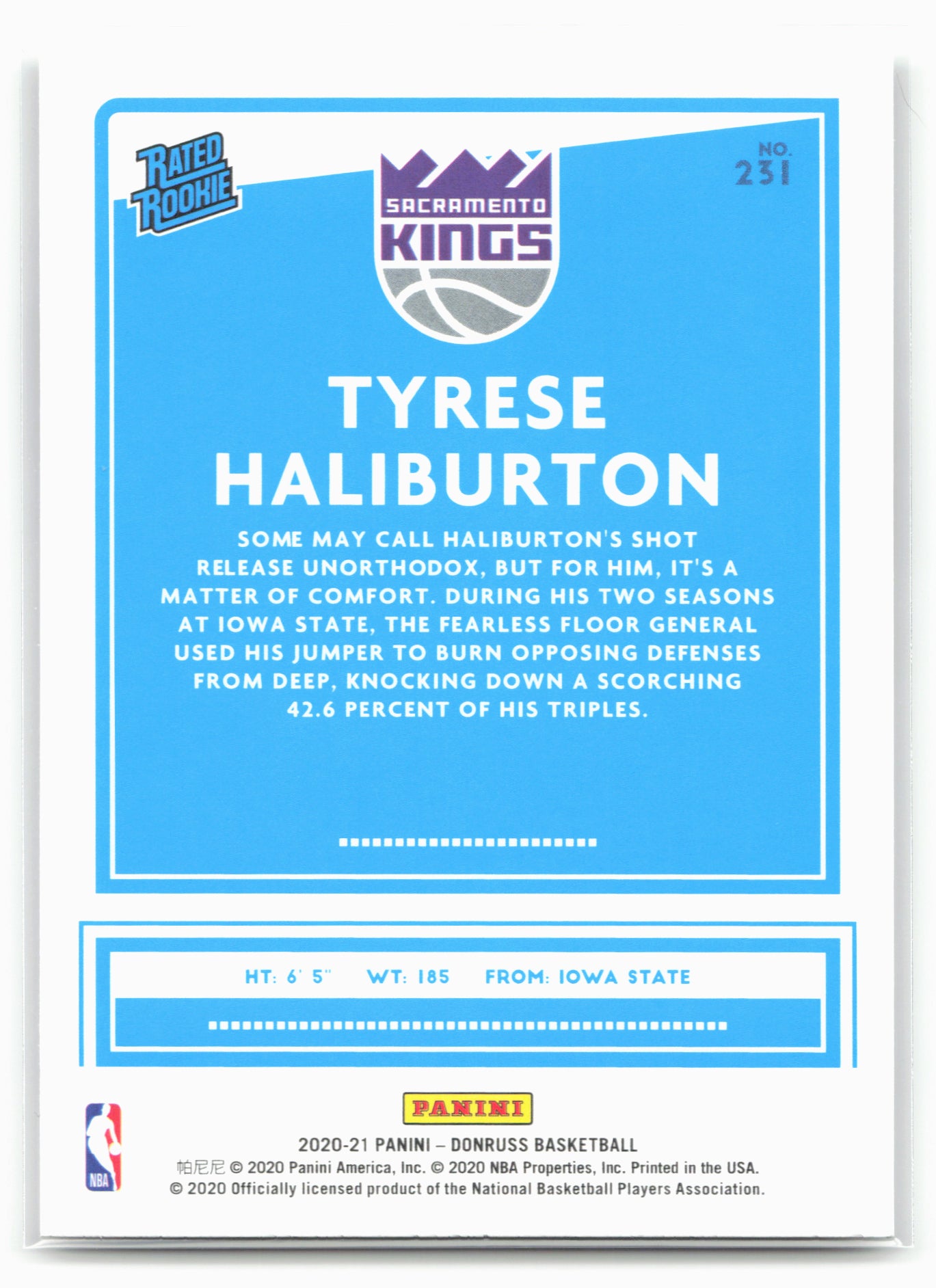 2020-21 Donruss #231 Tyrese Haliburton