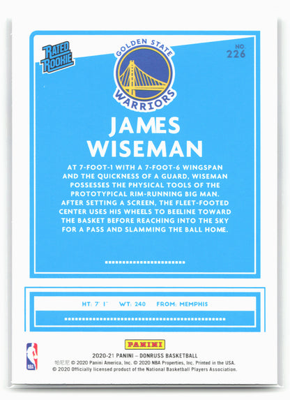 2020-21 Donruss #226 James Wiseman