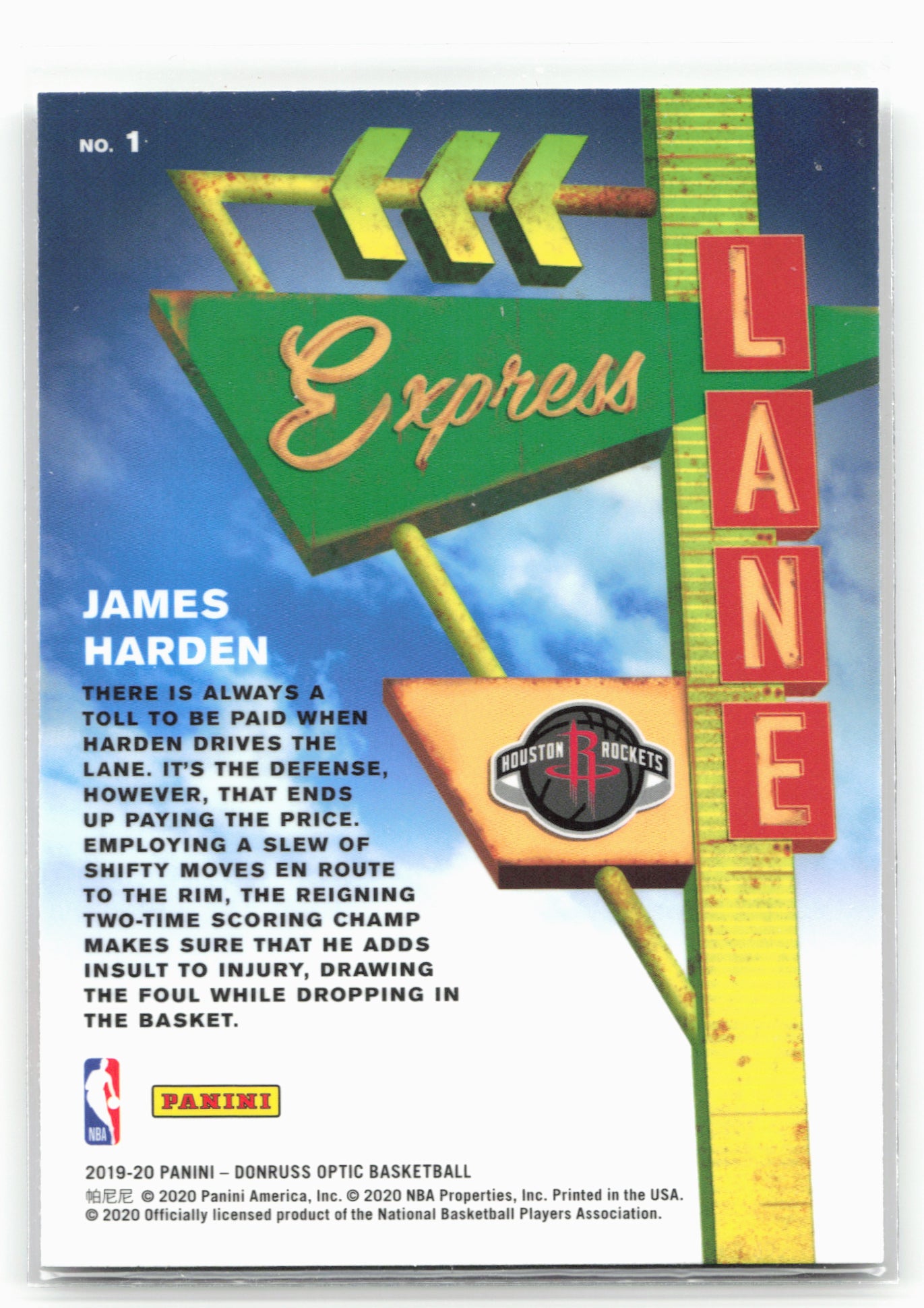 2019-20 Donruss Optic #1 James Harden Express Lane