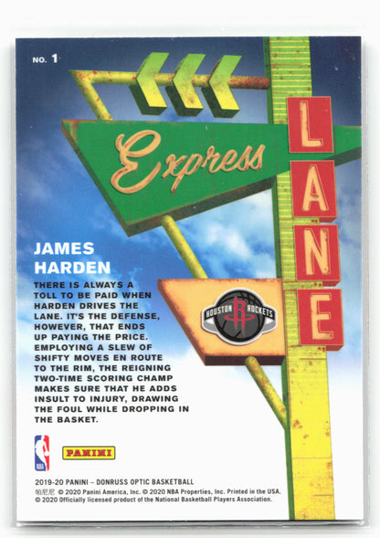 2019-20 Donruss Optic #1 James Harden Express Lane