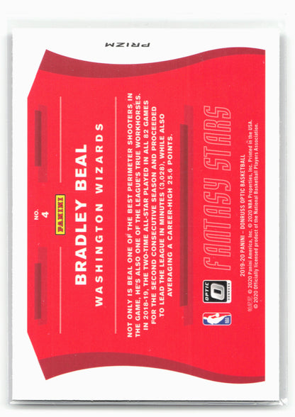 2019-20 Donruss Optic #4 Bradley Beal Fantasy Stars Holo
