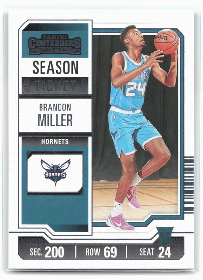 2023-24 Panini Contenders #24 Brandon Miller Season Ticket Retail 28364