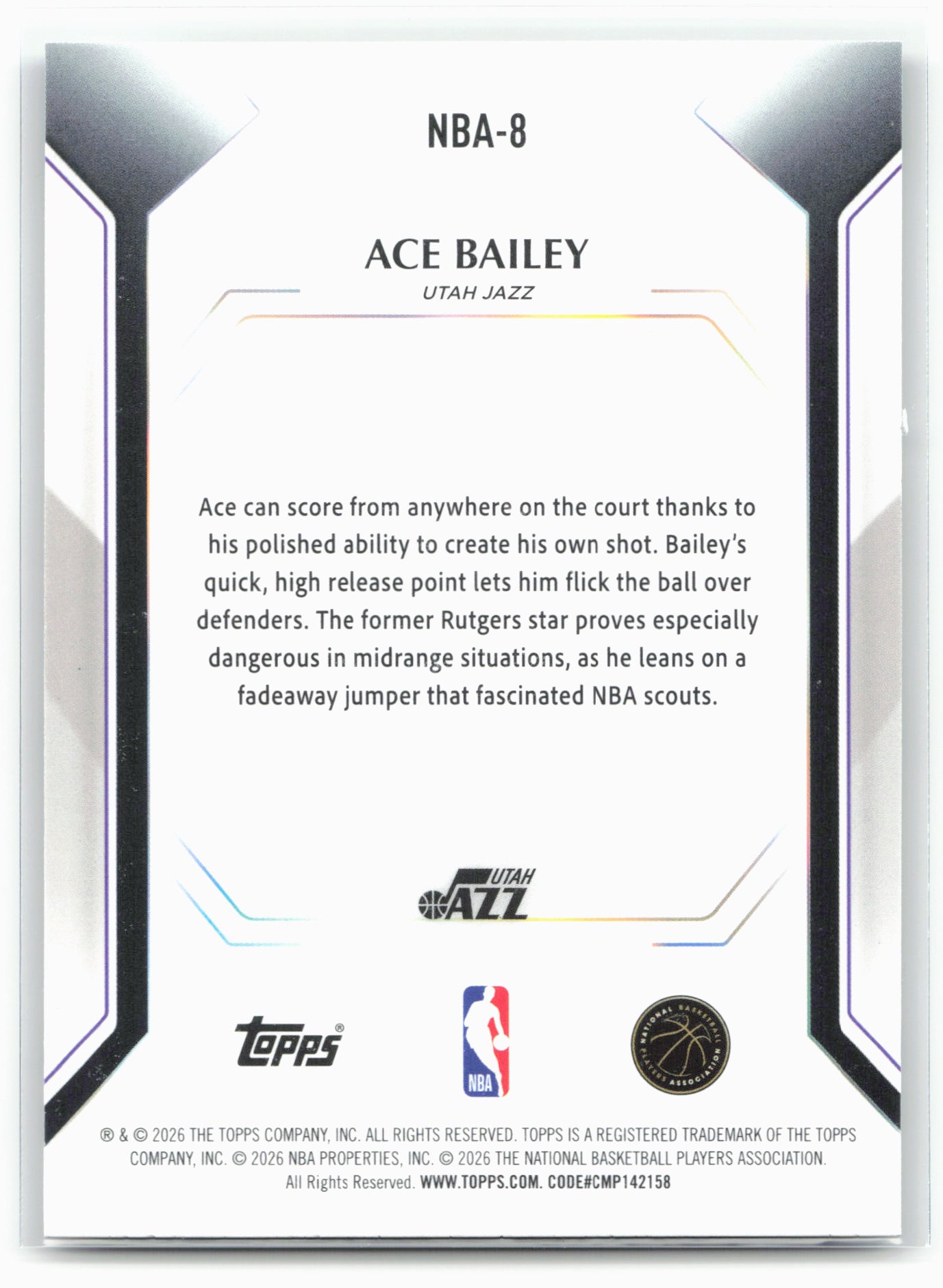 2025-26 Topps #NBA-8 Ace Bailey Topps Collector Kit