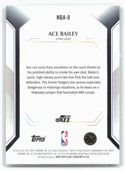 2025-26 Topps #NBA-8 Ace Bailey Topps Collector Kit