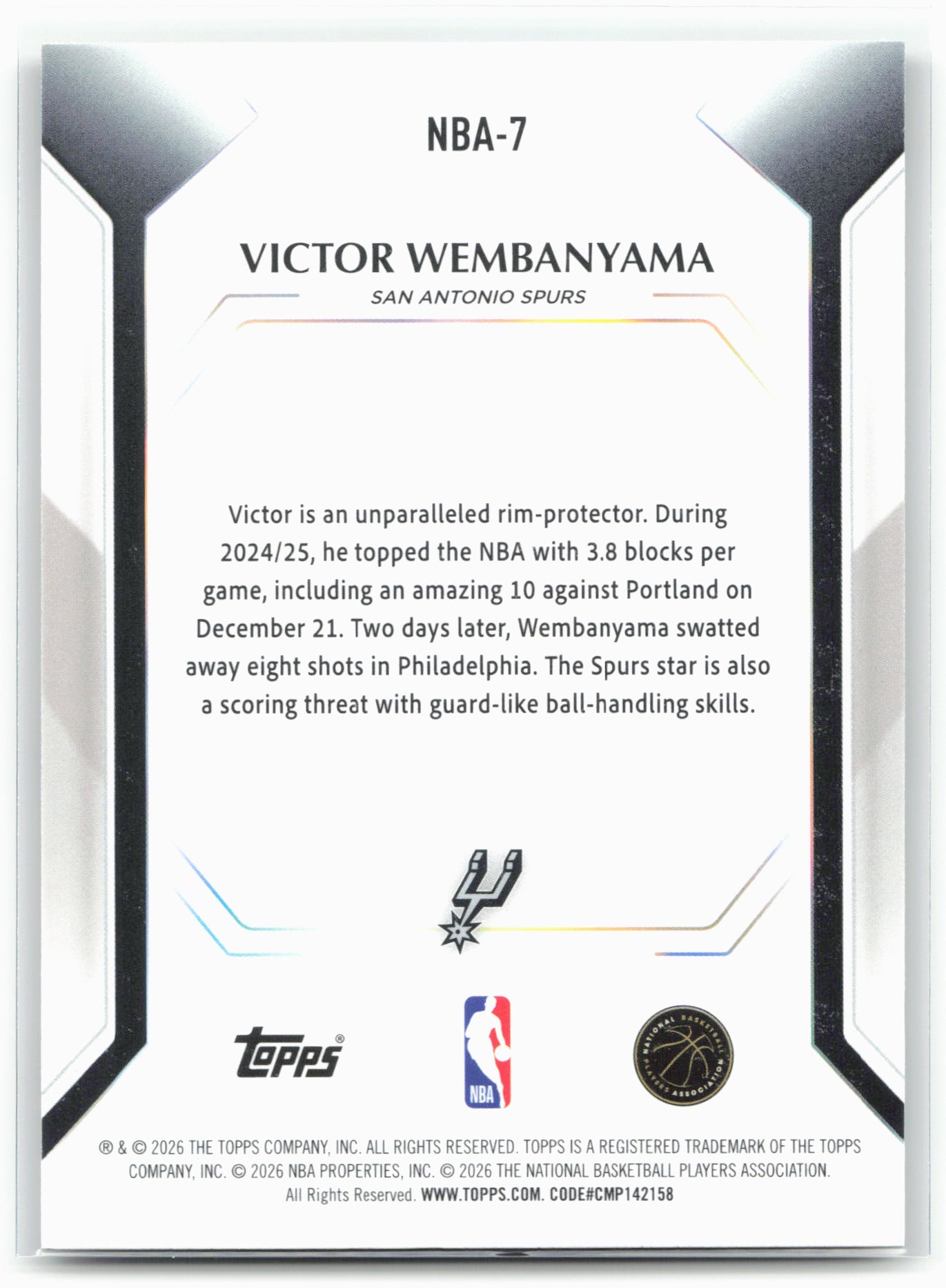 2025-26 Topps #NBA-7 Victor Wembanyama Topps Collector Kit