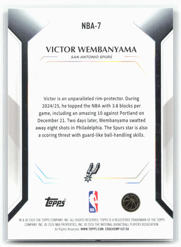 
2025-26 Topps #NBA-7 Victor Wembanyama Topps Collector Kit