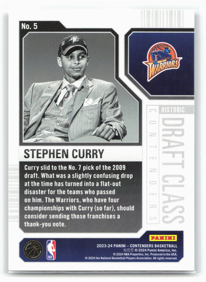 2023-24 Panini Contenders #5 Stephen Curry Historic Draft Class Contenders 28379