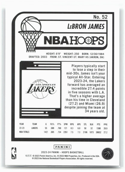 2023-24 Hoops Winter #52 LeBron James 28382