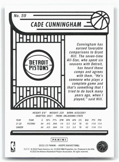 2022-23 Hoops #59 Cade Cunningham 28383
