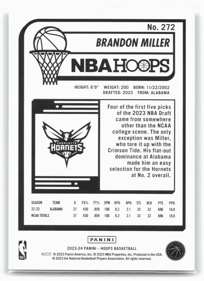2023-24 Hoops #272 Brandon Miller 28384