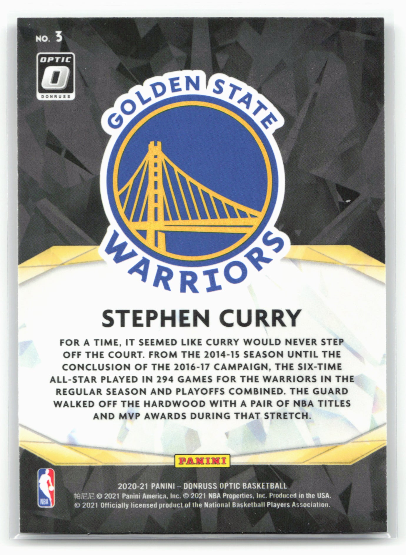 2020-21 Donruss Optic #3 Stephen Curry Winner Stays 28388