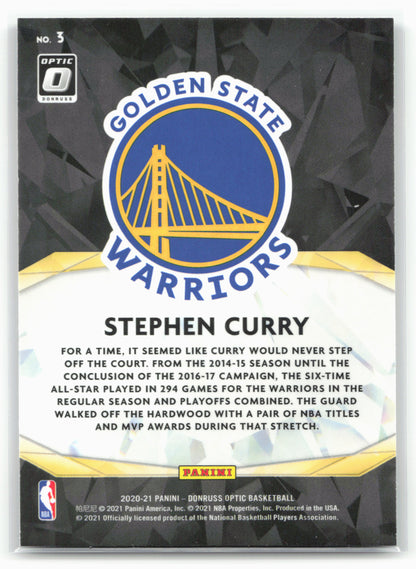 2020-21 Donruss Optic #3 Stephen Curry Winner Stays 28388