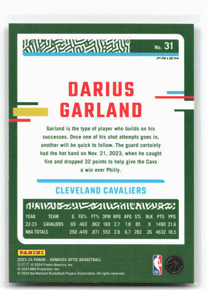 2023-24 Donruss Optic #31 Darius Garland Holo