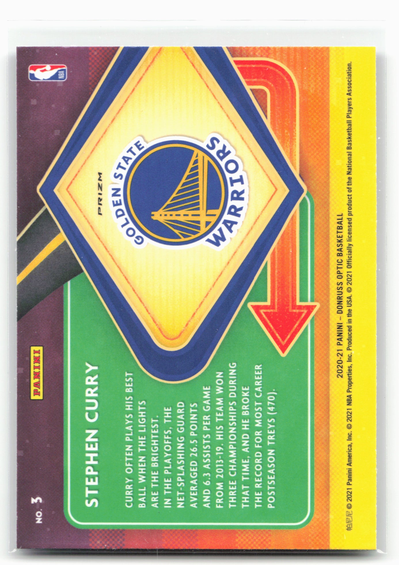 2020-21 Donruss Optic #3 Stephen Curry Express Lane Purple